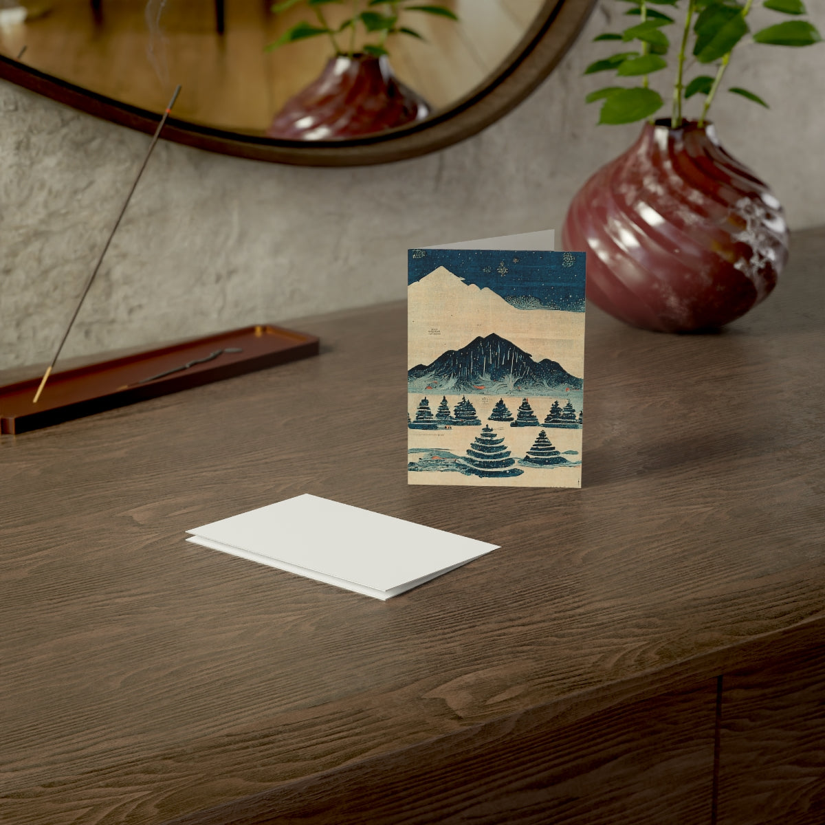 Christmas Trees & Mountains Greeting Card