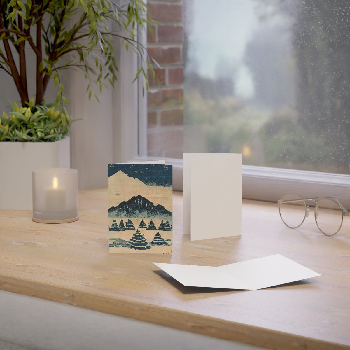 Christmas Trees & Mountains Greeting Card